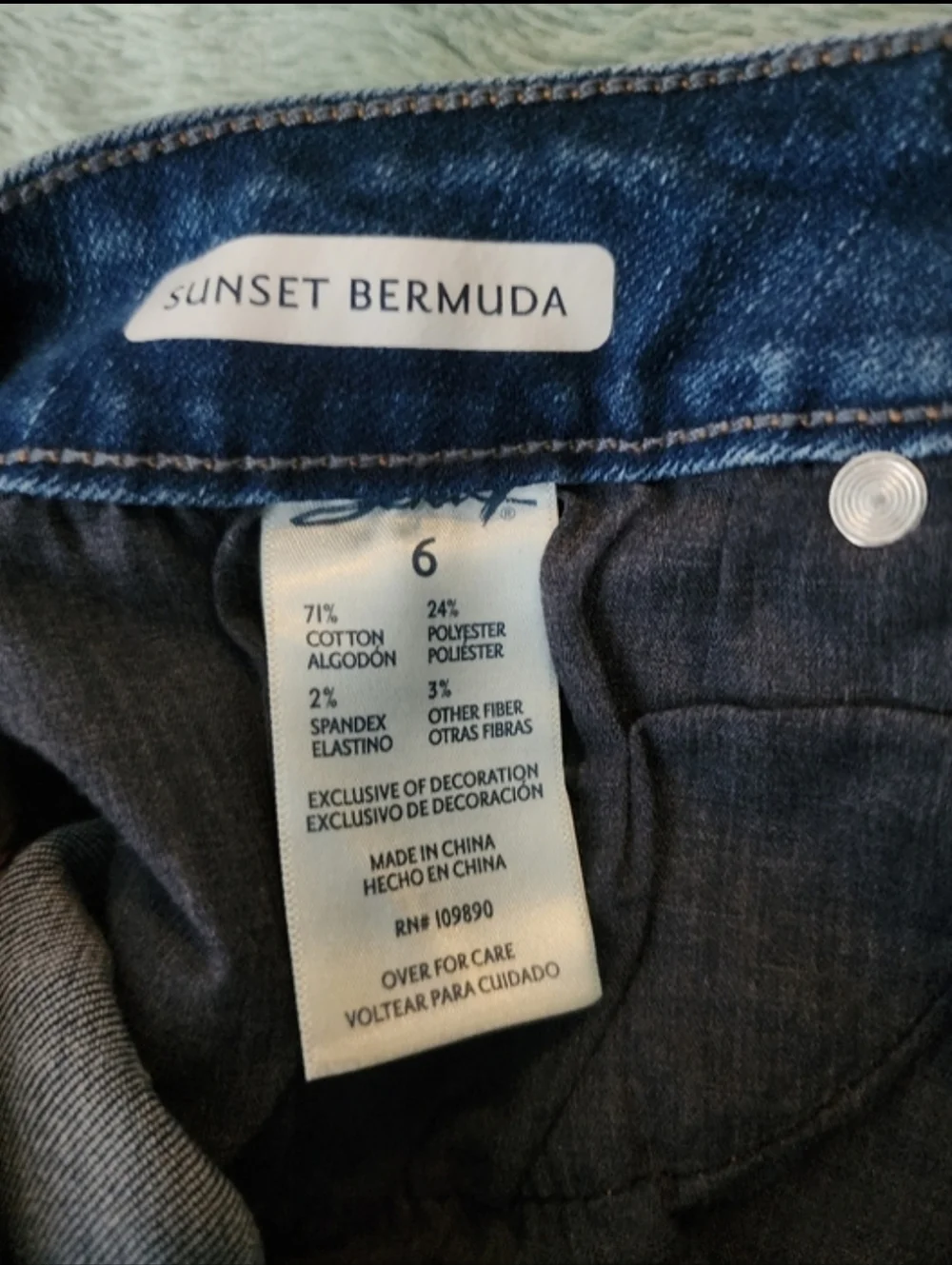 Seven7 Fray Hem Denim Stretch Bermuda Jean Shorts 9